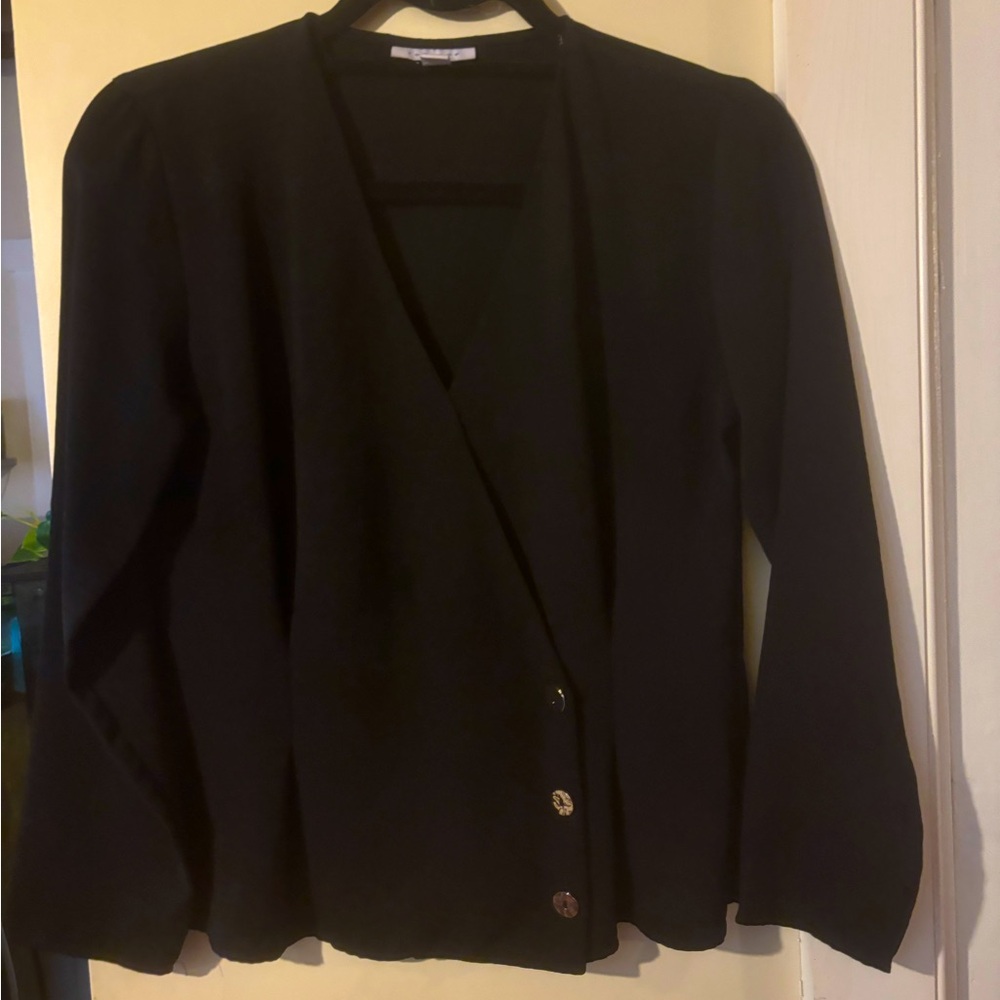 Topshop Crossover button black top